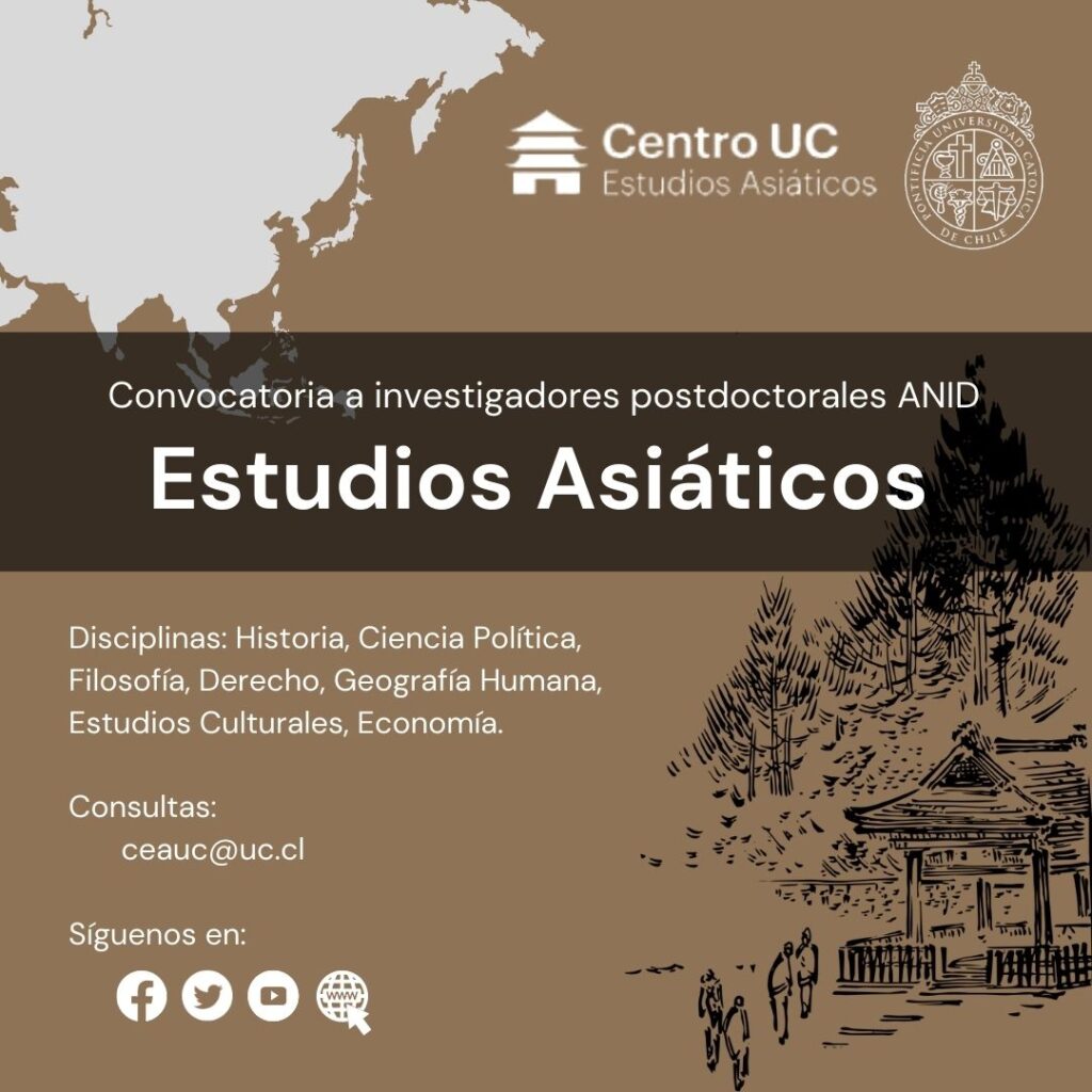 Convocatoria a investigadores postdoctorales ANID en Estudios Asiáticos