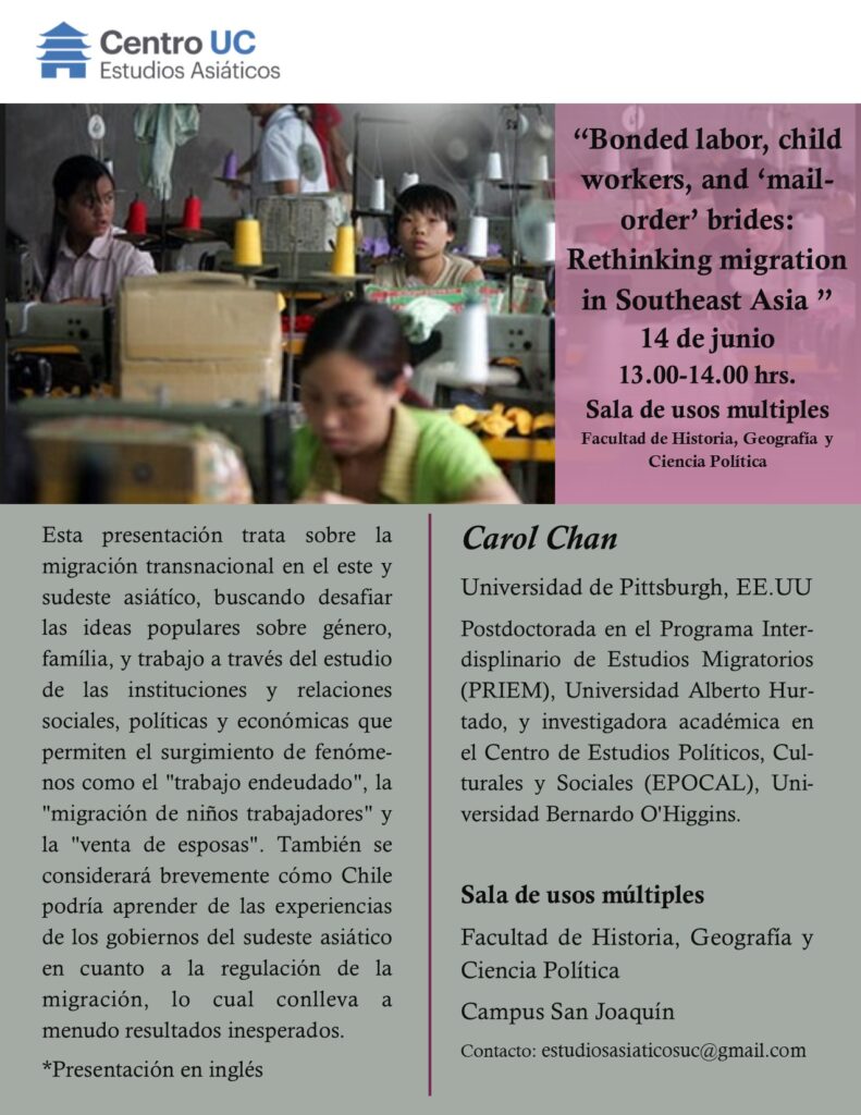 “Bonded labor, child workers, and ‘mail order’ brides. Retinking migration in Southeast Asia”