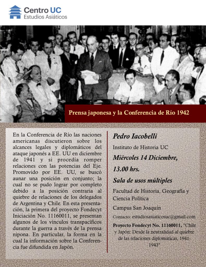 Charla: Prensa japonesa y la Conferencia de Rio 1942
