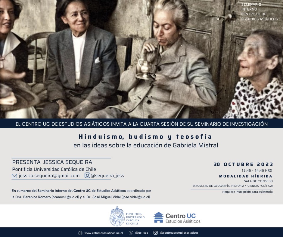 Cuarta sesión (Seminario de investigación): Hinduismo, budismo y teosofía en las ideas sobre la educación de Gabriela Mistral