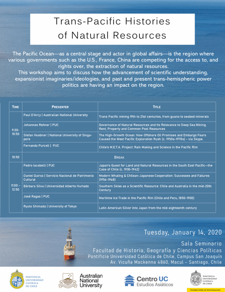Invitación: Seminario Internacional Trans-Pacific histories of Natural Resources