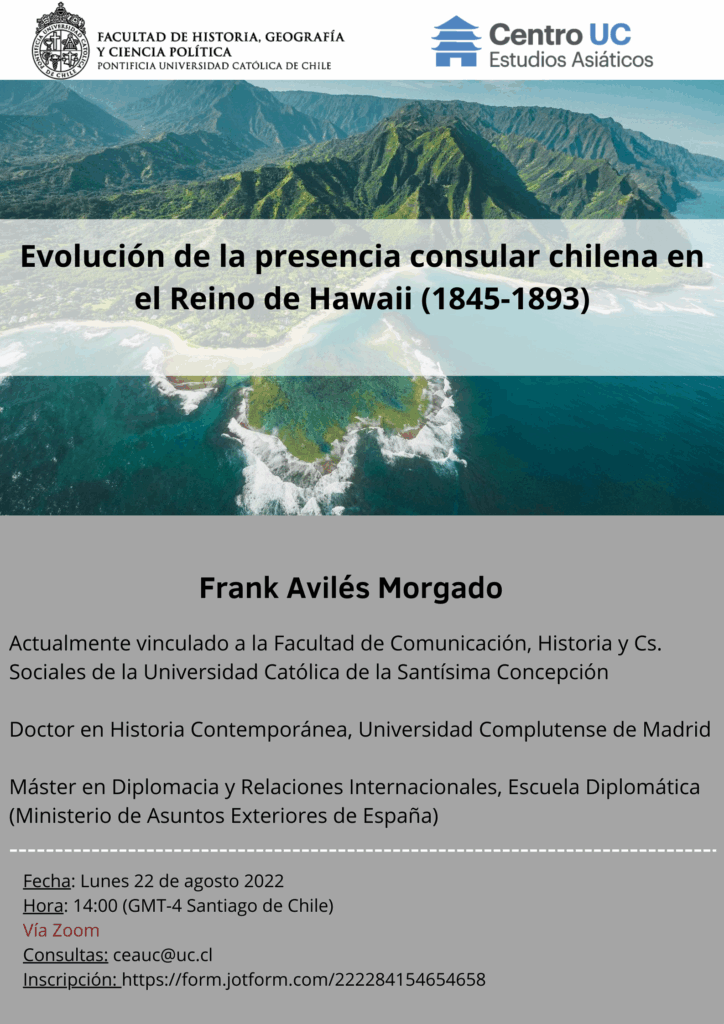 Seminario de Investigación: “Evolución de la presencia consular chilena en el Reino de Hawaii (1845-1893)”