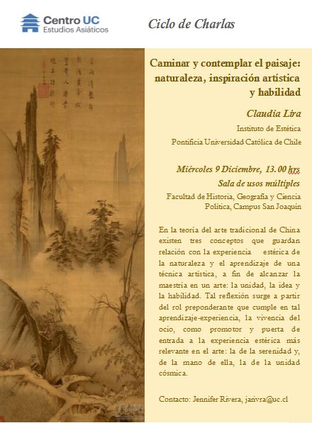 Conferencia: Caminar y contemplar el paisaje: naturaleza, inspiración artística y habilidad