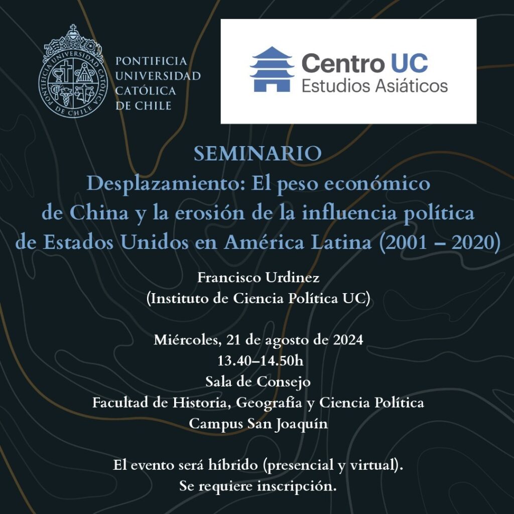 [Seminario] Desplazamiento: El peso económico de China y la erosión de la influencia política de Estados Unidos en América Latina (2001-2020)